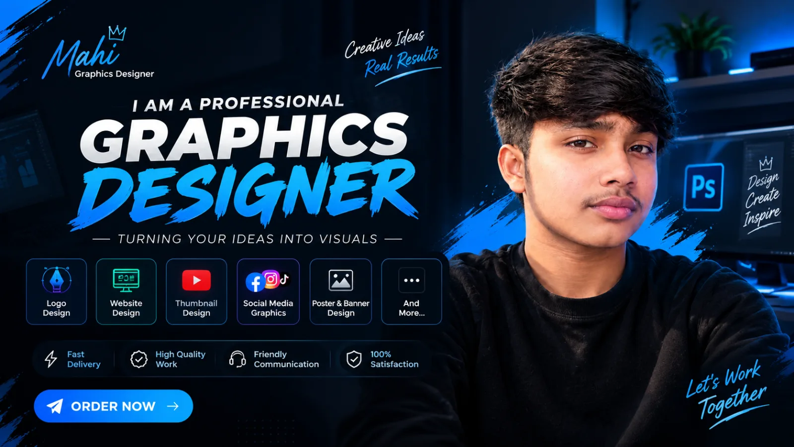 I can make professional logo thumbail and website making in very low cost