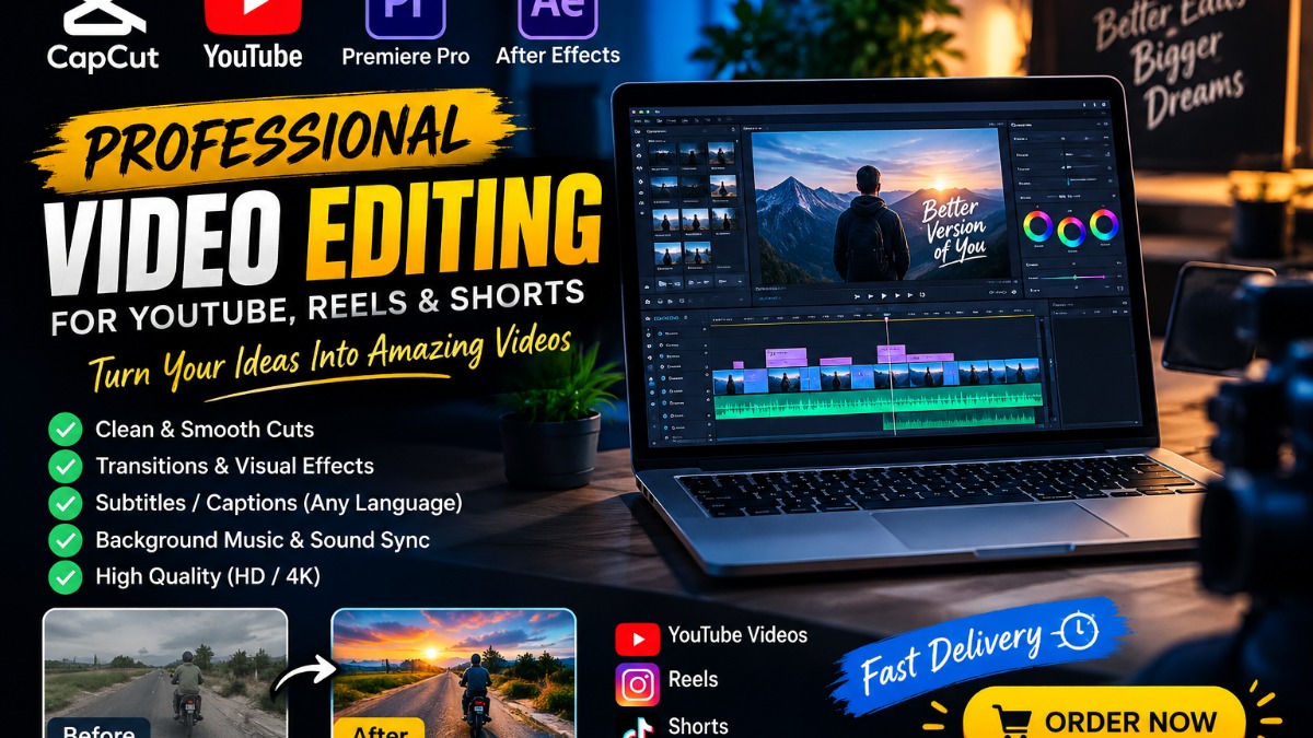 Professional Video Editing for YouTube & Social Media – AI Content & Images on mehenot