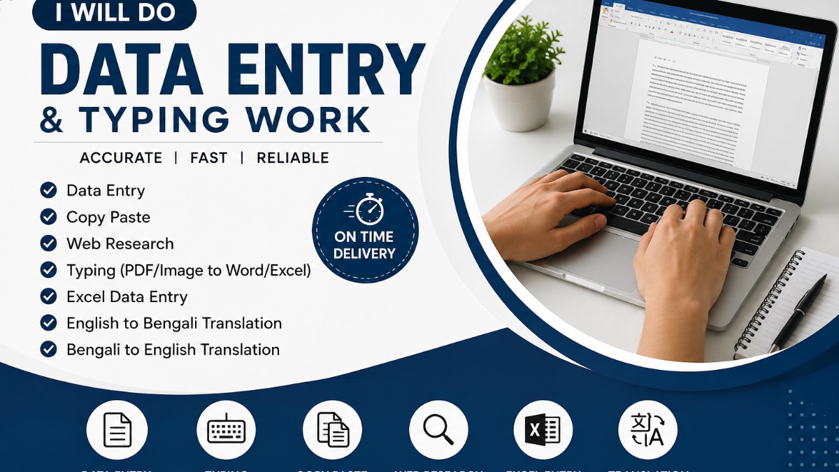 I will do accurate data entry, typing, copy-paste, and web research – Other on mehenot