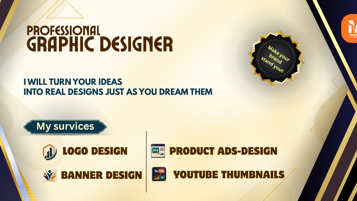 I will design stunning logos, ads, event banners, and product advertisements