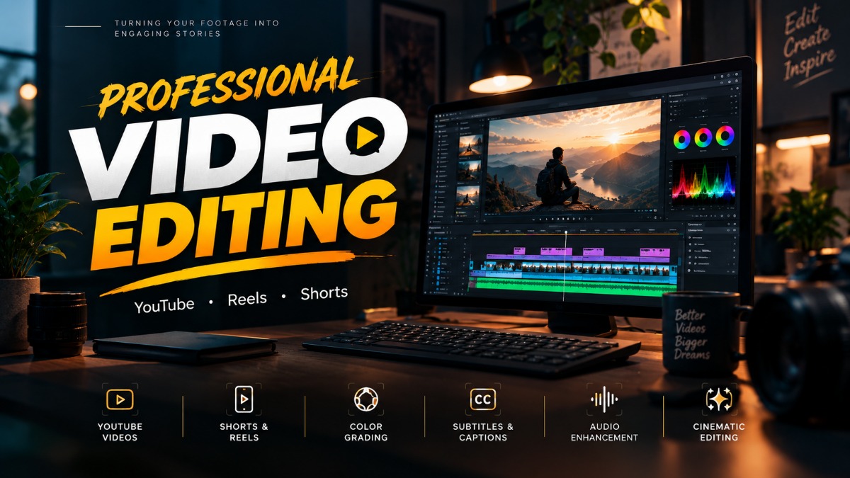 I will professionally edit your videos for youtube and social media – Video Editing on mehenot