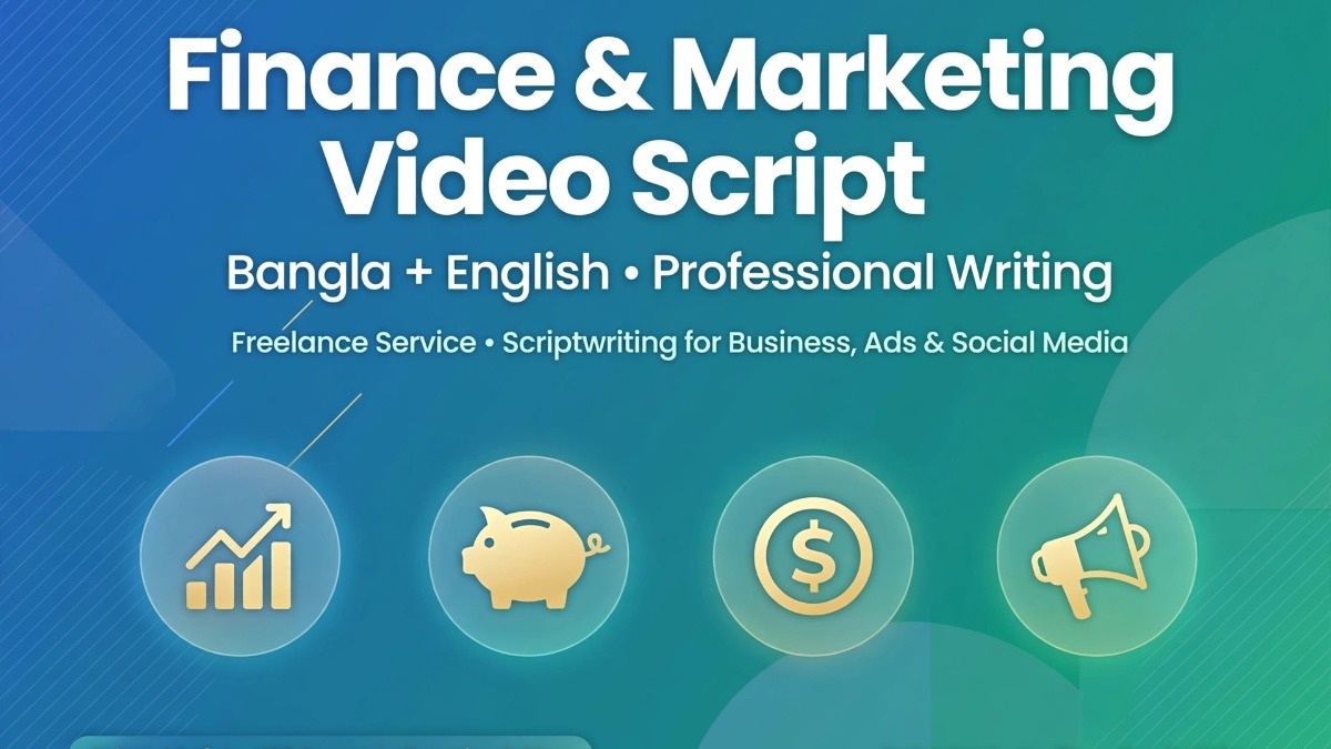 I will write finance and marketing Video script in bangla and English – Writing on mehenot