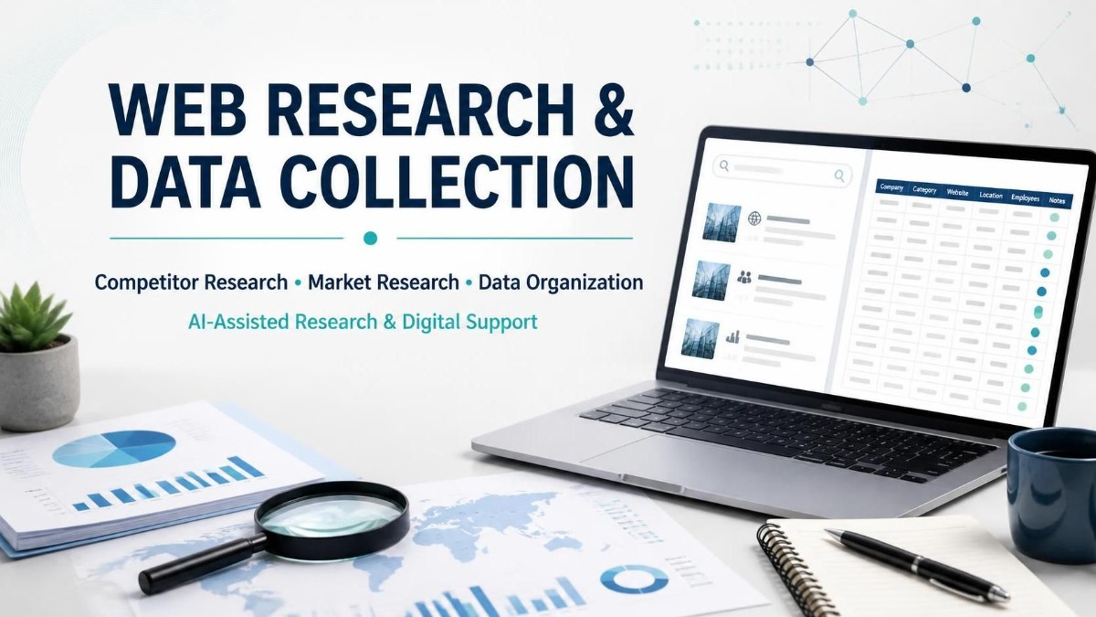 I will do professional web research, data collection and competitor research – Market research on mehenot