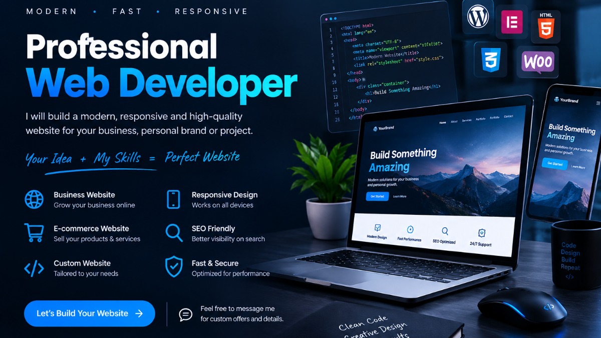 I Will Build a Modern, Responsive & Professional Website – Web Development on mehenot