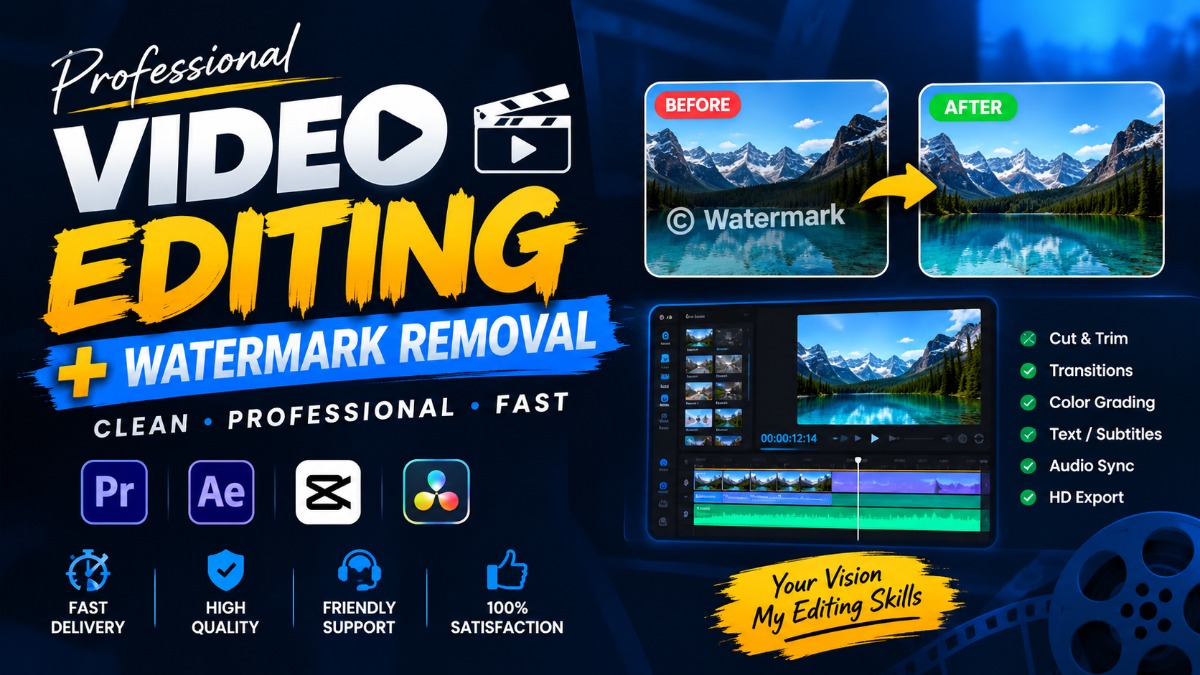 Professional Video Editing & Watermark Removal – Video Editing on mehenot