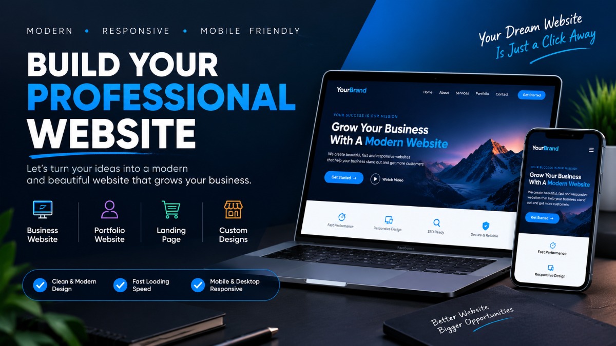 I will create a professional modern website for your business