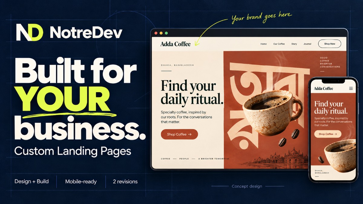 I will design and build a responsive landing page for your business – Web Design on mehenot