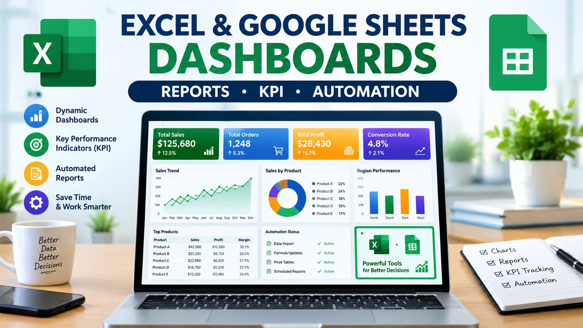 I will create Excel and Google Sheets dashboards – Writing on mehenot