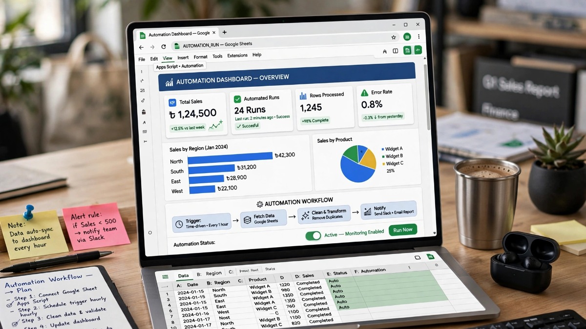 I will automate data cleaning, reporting, and email notifications in Excel or Google Sheets